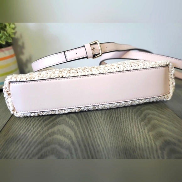 GUESS new!Liguria braided frame clutch/crossbody bag in pale pink with dust bag. - Picture 8 of 10
